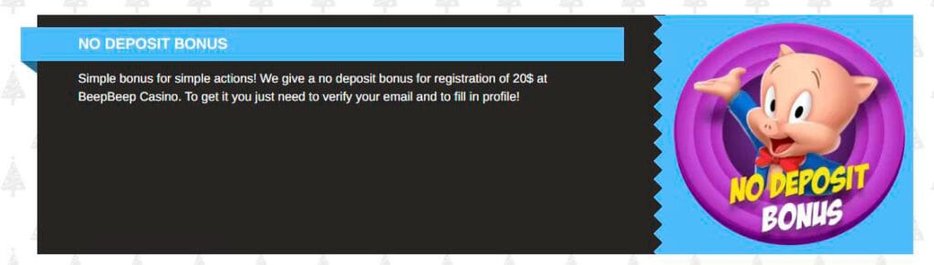 no deposit bonus beep beep casino 20